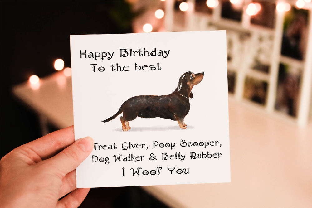 Dachshund Dog Birthday Card, Dog Birthday Card